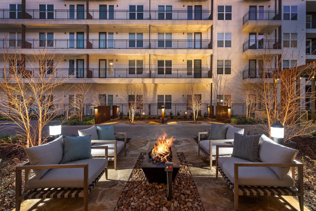 Firepit with plush seating